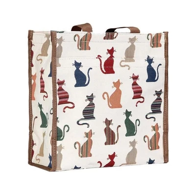 Cat Shopping Tote Bag Reuseable Canvas Handbag Travel Shoulder Womens Gift - Image 1 of 4