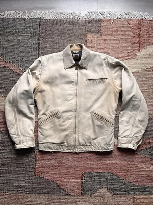 Vintage Carhartt Detroit Canvas Jacket - Medium - Workwear Patina Beige White - image 1 of 4