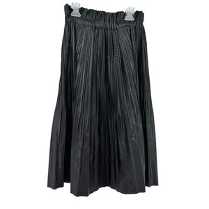 DKNY girls black plisse pleated cinched waist midi skirt NWT size 14 - Picture 1 of 11