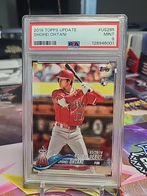 2018 Topps Update Series - Rookie Debut Shohei Ohtani #US285 RC PSA 9 - Image 1 of 2