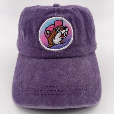 Gorra de béisbol Buc-ee's púrpura ajustable con correa Texas Travel Stop recuerdo Foto 1 de 4