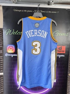 Authentic adidas Allen Iverson #3 Denver Nuggets STITCHED NBA Basketball Jersey - Picture 1 of 6