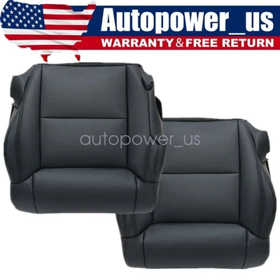 Replacement For 2014 to 2020 Toyota Tundra Front Bottom Leather Seat Cover Black Foto 1 de 4