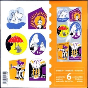 Conjunto de postales Moomin y folleto de estampillas MNH como nuevas Finlandia 2011 - Imagen 1 de 2