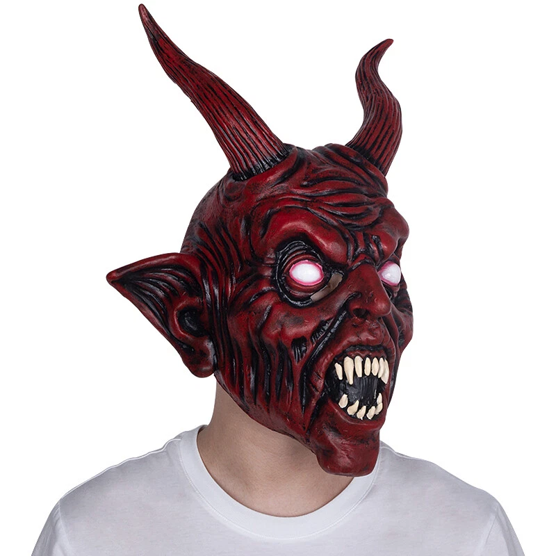 Scary Halloween Devil Mask Demon Prop Satan Diablo Halloween Party Mask - Image 1 of 4