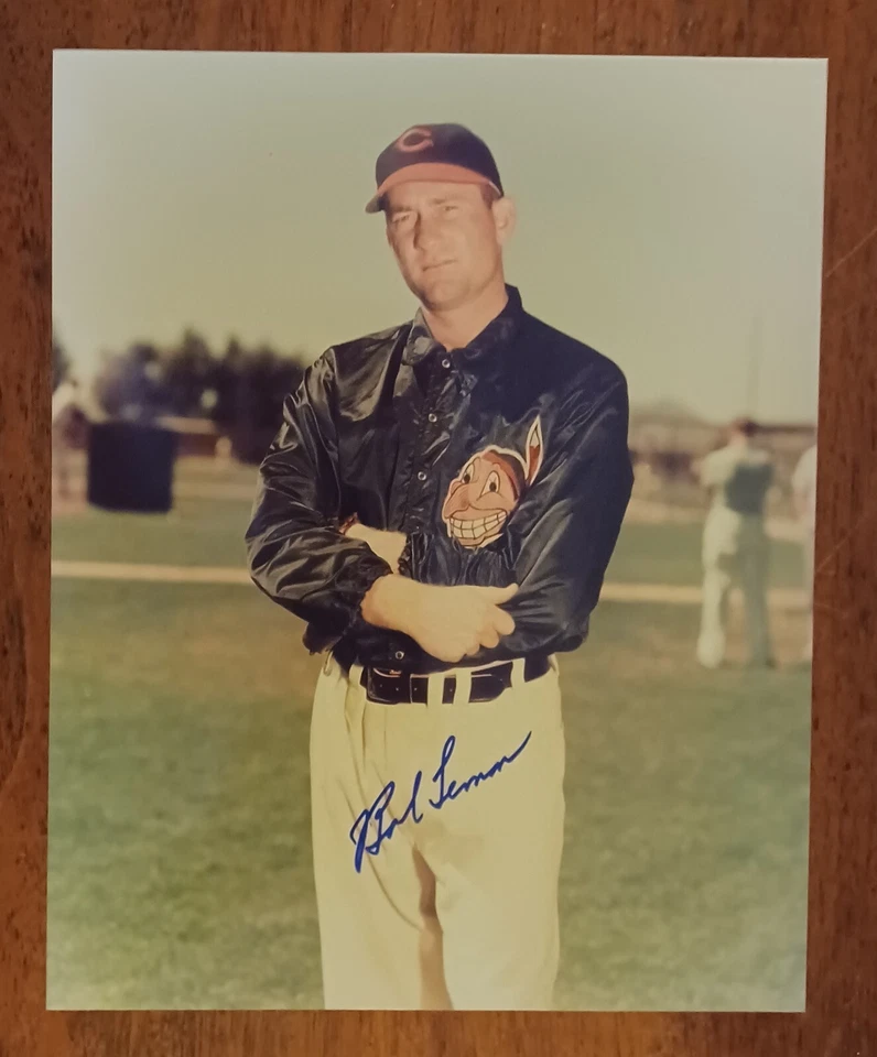 Bob Lemon Signed Autograph 8x10 Color Photo Baseball Print Cleveland Indians HOF - Image 1 of 1