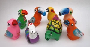 HAND PAINTED CLAY BIRD & ANIMAL WHISTLES FROM PERU - Picture 1 of 19