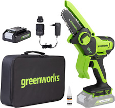 Greenworks 24V Mini Chainsaw 10cm Cordless Battery Powered Chainsaw with 2Ah for
