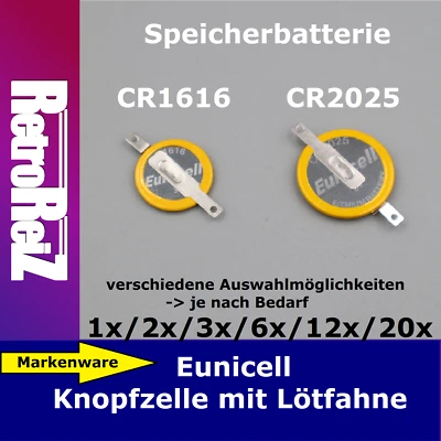 EUNICELL Cellula a bottone di ricambio 3 V per gioco Nintendo GameBoy ✅ stato di gioco memoria