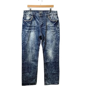 CJ Black Buckle Jeans Mens 36/32 Blue Acid Wash Relaxed Straight Hip Hop Grunge - Bild 1 von 10