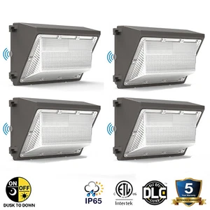 4Pcs 120W LED Wall Pack Light Outdoor Commercial Industrial Light Fixture 5000K - Picture 1 of 12