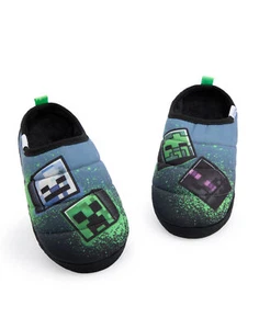 Minecraft Multicoloured Grafitti Slip On Loafer Slippers Boys - Picture 1 of 9