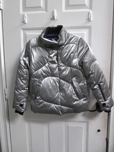new ZARA girls METALLIC PUFFER SKI Jacket Sz 14-16 - Picture 1 of 13