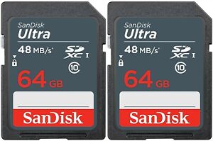 SanDisk 64GB 320x 48MB/s Ultra UHS-I SDXC Class 10 Memory Card - Bulk 2-Pack
