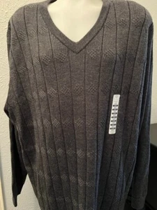 NEW 4XLT 4XT 4XL TALL TURNBURY Merino Wool V-Neck Sweater Charcoal GREY GRAY $98 - Bild 1 von 3