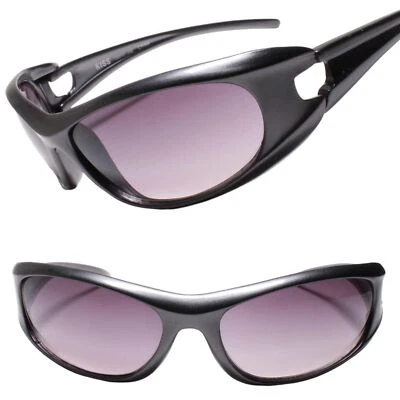 Sporty Design Active Lifestyle Athletic Wrap Around Sunglasses Gray - Image 1 of 3