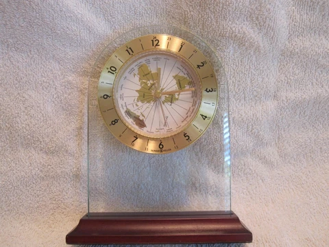 3pt8 😊 HOWARD MILLER CLOCK 645-603 WORLD TIME ARCH DESK MANTLE QUARTZ MOVEMENT Cover