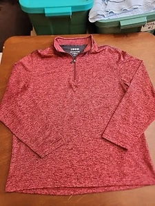 IZOD Advantage Natural Stretch Men's LARGE L/S Red 1/4 Zip Pullover EUC. GB32 - Picture 1 of 10