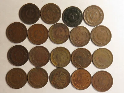 19 Mexico 1 Centavo Coins 1906 - 1949 - Image 1 of 2