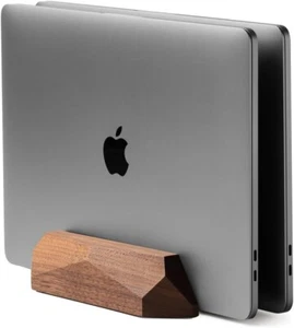 Oakywood Dual Laptop Tablet Desktop Dock Vertical Wooden Stand Walnut Wood. NEW - Picture 1 of 6