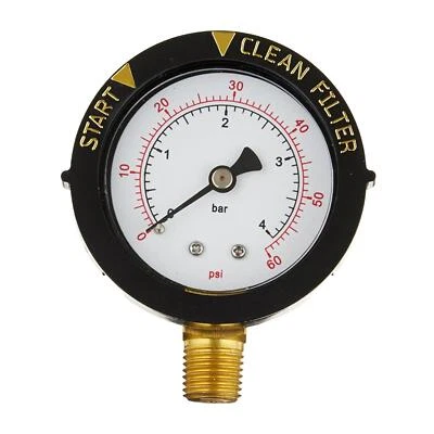 Pool Filter Pressure Gauge Spare Water System Repair Waterproof Bottom Mount - Image 1 of 4