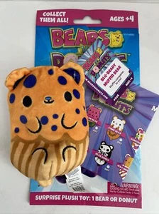 BEARS vs. DONUTS Blu-Beary Muffin Bear Blueberry Print Beanbag Plush #006 - Picture 1 of 6