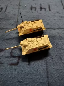 Zelmex Soviet SU-100 Tank destroyers Lot of Two Diecast Metal 1/87 scale - Picture 1 of 2