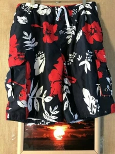 U.S. Polo ASSN. men’s floral cargo swim trunk lining drawstring size L - Picture 1 of 10