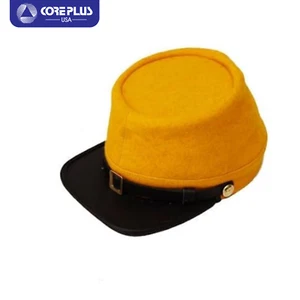 "Men's US Civil War Officer's Plain Wool Kepi - Historical Elegance in Yellow" - Picture 1 of 3