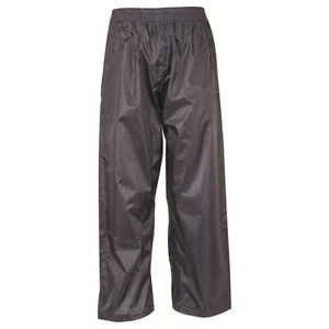 Kids Stormguard Waterproof Rain Trousers Childrens PVC Packaway Navy Boys Girls - Picture 1 of 3