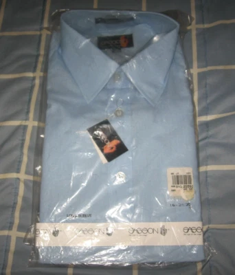 Brand New With Tags SASSON Long Sleeve Button Down Shirt Blue Size 16-34/35 - Image 1 of 2
