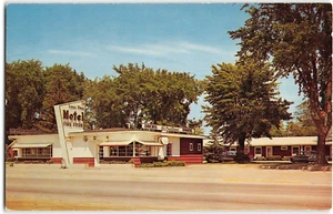 Lone Pine Motel & Restaurant, Clare, Michigan Roadside 1962 Vintage Postkarte - Bild 1 von 2