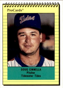 1991 Tidewater Tides ProCards #2502 Doug Cinnella Paramus New Jersey NJ Card