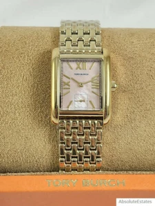 NEW Tory Burch Gold Eleanor Watch Blush Pink Mother of Pearl TBW1077 NIB +Box - Picture 1 of 5