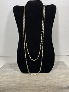 Collar de cadena larga vintage CROWN TRIFARI tono dorado 60 pulgadas - Imagen 1 de 5