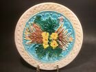 Antique Majolica Flowers and Ferns Plate