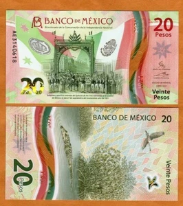 Mexico, 20 Pesos, 2021-2023, Polymer, P-New UNC Commemorative Independence - Picture 1 of 1