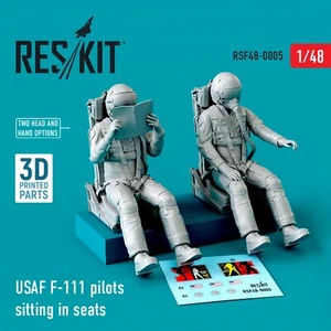 ResKit RSF48-0005 para kit a escala 1:48 USAF F-111 pilotos sentados en asientos (2 piezas) - Imagen 1 de 4