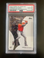 2020 TOPPS ON DEMAND YORDAN ALVAREZ MLB ROOKIE PROGRESSION. PSA 10