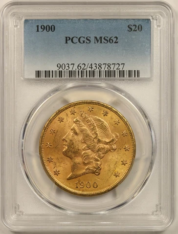 1900 $20 PCGS MS 62 Liberty Head Gold Double Eagle Cover