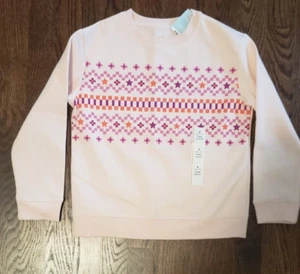 NWT girls Cat and Jack fair isle sweatshirt size small 6-7 - Picture 1 of 3