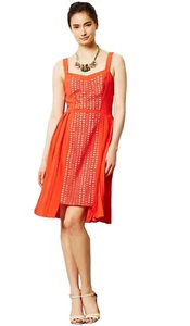 Anthropologie Vessel by Timo Gr. 2 Party/Cocktail Fit & Flare, orange Kleid #528 - Bild 1 von 5