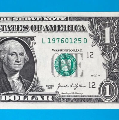 1976 January 25 : L 19760125 D BIRTHDAY NOTE $1 One Dollar Bill *UNC* - Image 1 of 4