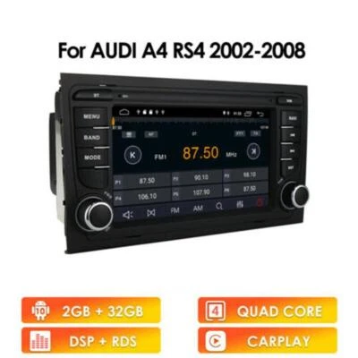 7" Android 10 2+32G Apple Carplay Stereo RDS DSP For AUDI A4 S4 B6 B7 RS4 - Image 1 of 4