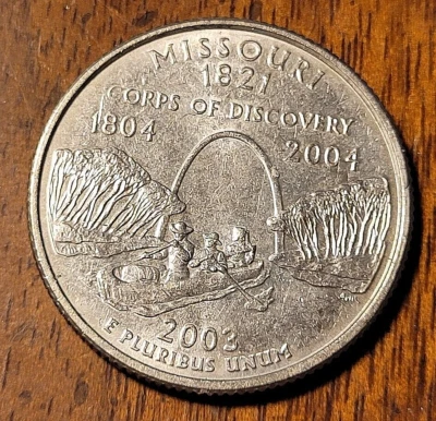 LQQK!-2003 P 25CENT MISSOURI STATE QUARTER-AS IS-UNGRADED-LQQK! - Image 1 of 3