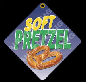 SOFT PRETZEL Diamond Concession Sign - Trailer, Stand 12" x 12" 2 sided - Picture 1 of 2