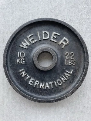 "Placa de peso único Weider International Olympic 2"" 22 lb de colección" Foto 1 de 4