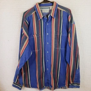 Vintage 90's Arizona Jean Company Men XL Striped Button Down L. S. Western Shirt - Picture 1 of 14