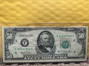 1981 50 DOLLAR BILL-SMALL FACE FEDERAL RESERVE NOTE-ATLANTA DISTRICT F - Picture 1 of 2