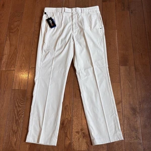 NWT Mens RLX Ralph Lauren Golf Pants Flat Front Wicking Ivory 34x30 $115 - Picture 1 of 11